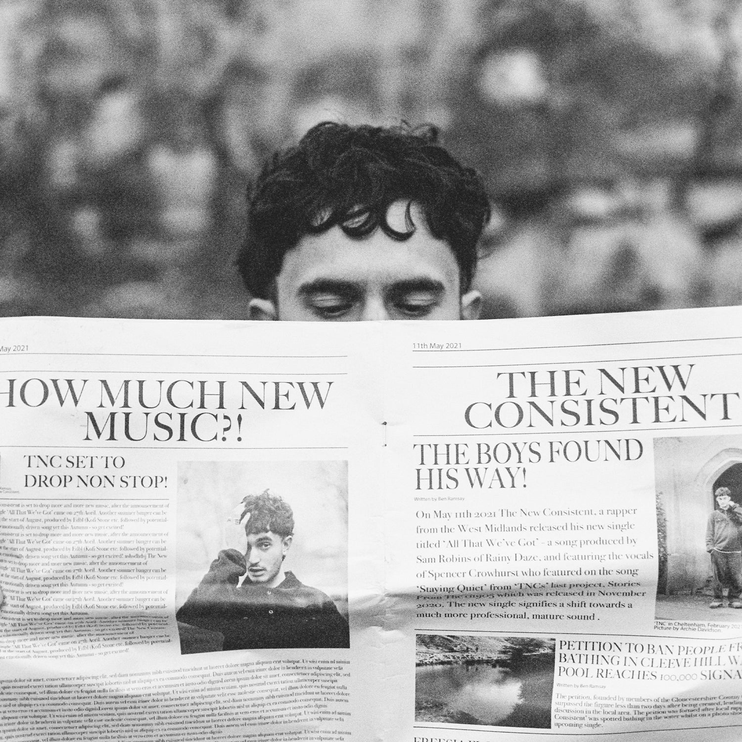 The New Consistent's newspaper campaign, taken by Archie Davidson in 2021.